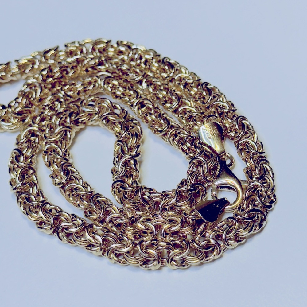 Unisex .925 Milor Italy Byzantine Gold over Sterling Silver Necklace - 18”